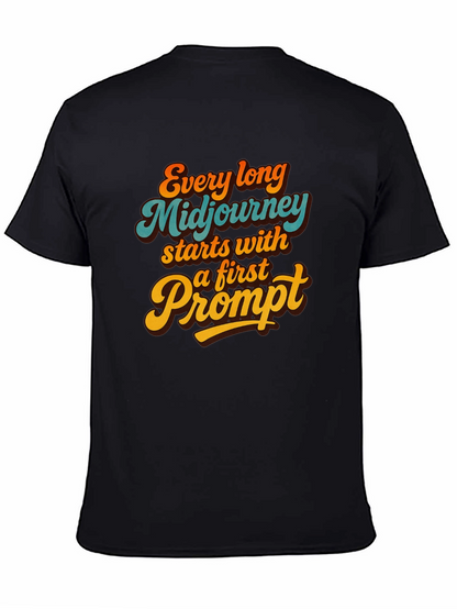 Camiseta Negra Estampada: Aventura Midjourney