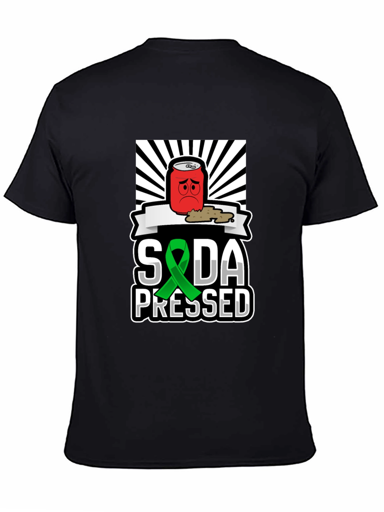 Camiseta Negra Soda Pressed con Diseño Único