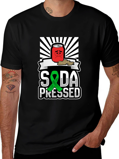 Camiseta Negra Soda Pressed con Diseño Único