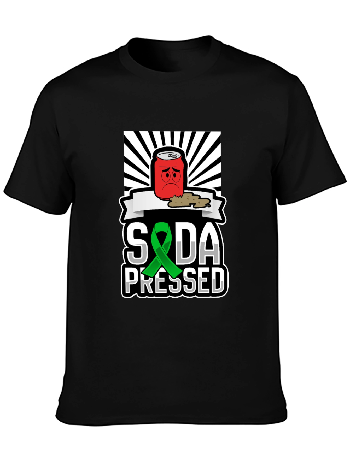 Camiseta Negra Soda Pressed con Diseño Único