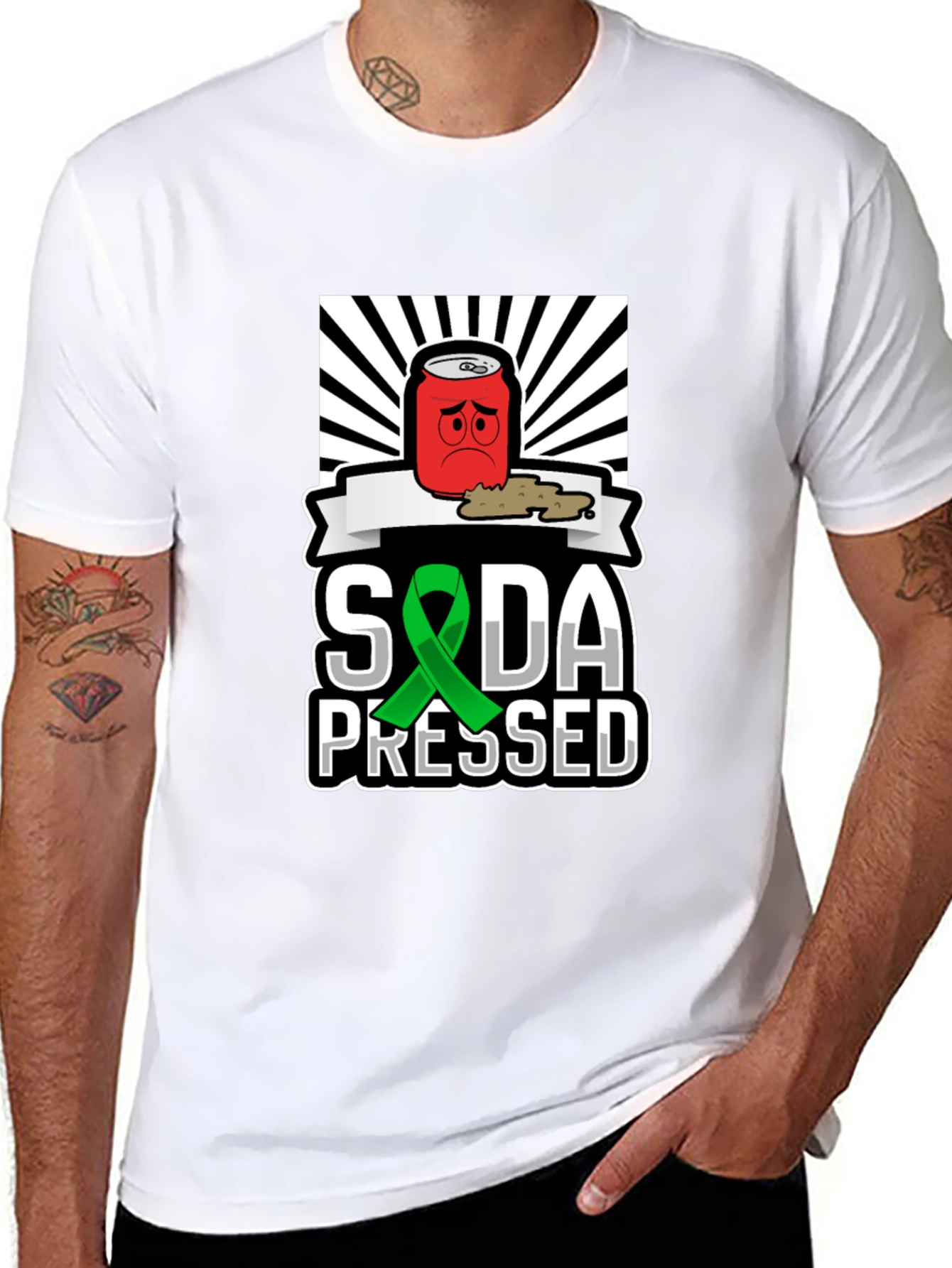 Camiseta Negra Soda Pressed con Diseño Único