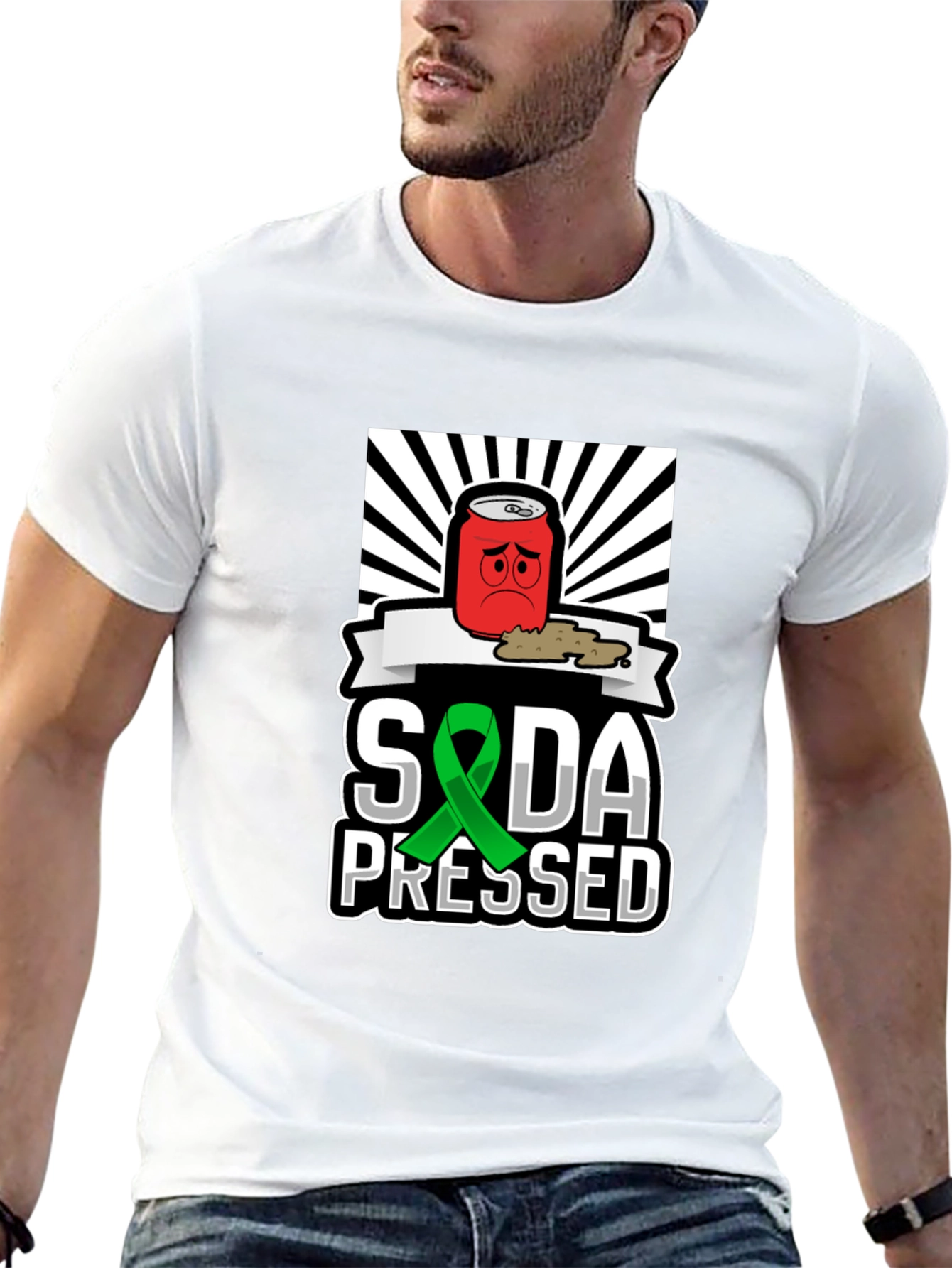 Camiseta Negra Soda Pressed con Diseño Único
