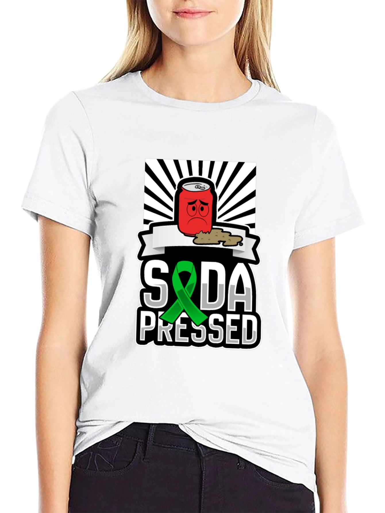 Camiseta Negra Soda Pressed con Diseño Único
