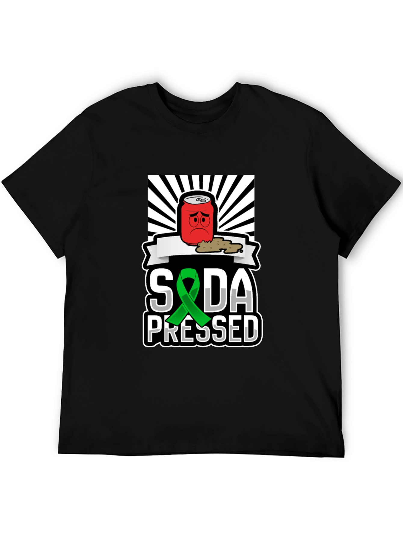 Camiseta Negra Soda Pressed con Diseño Único