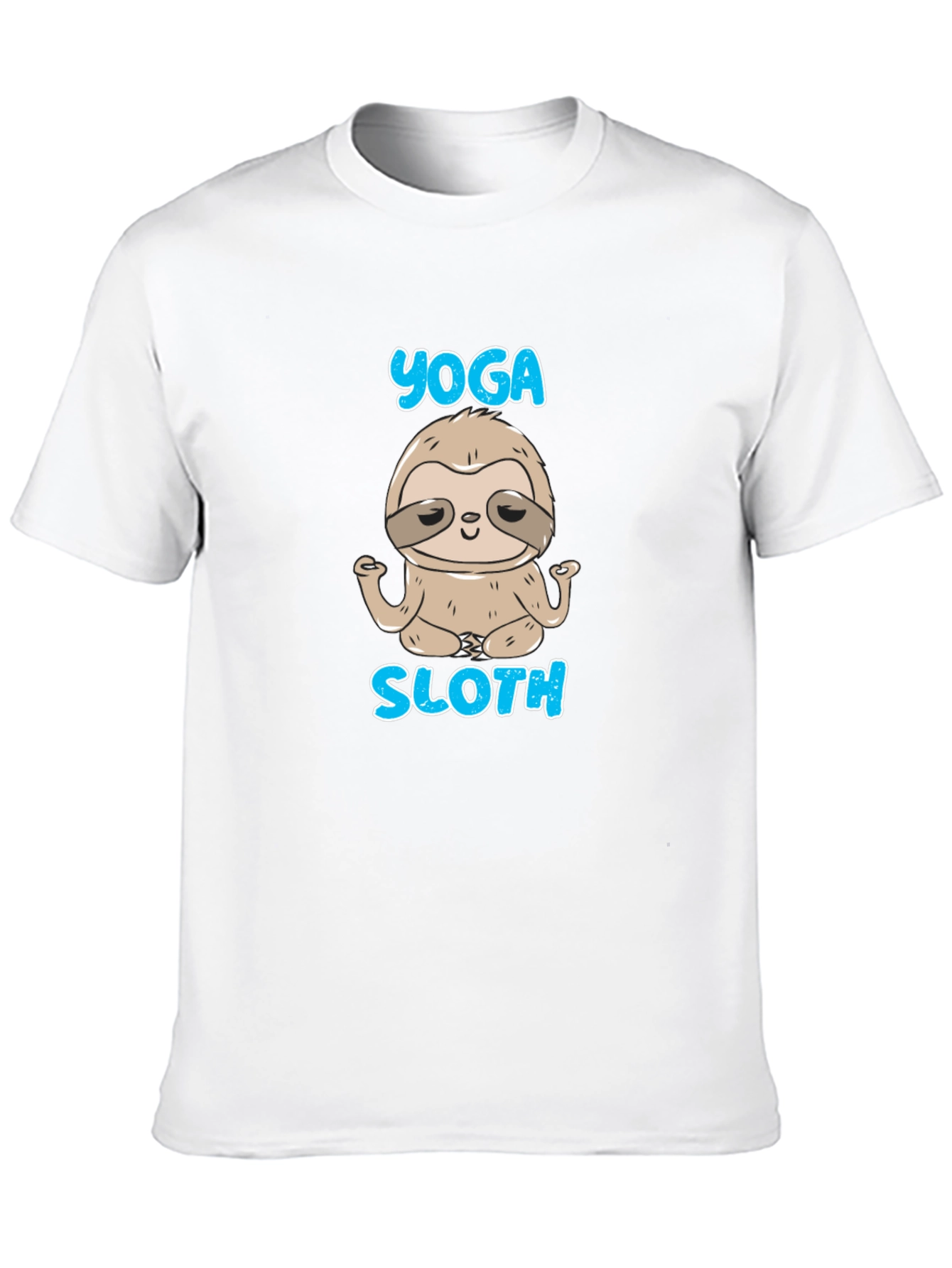 Camiseta Negra Hombre Yoga Sloth Relajado