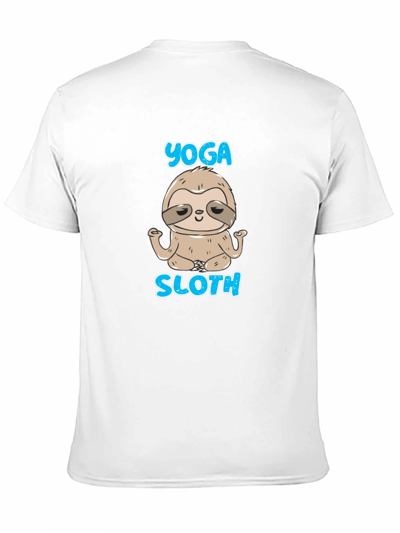 Camiseta Negra Hombre Yoga Sloth Relajado