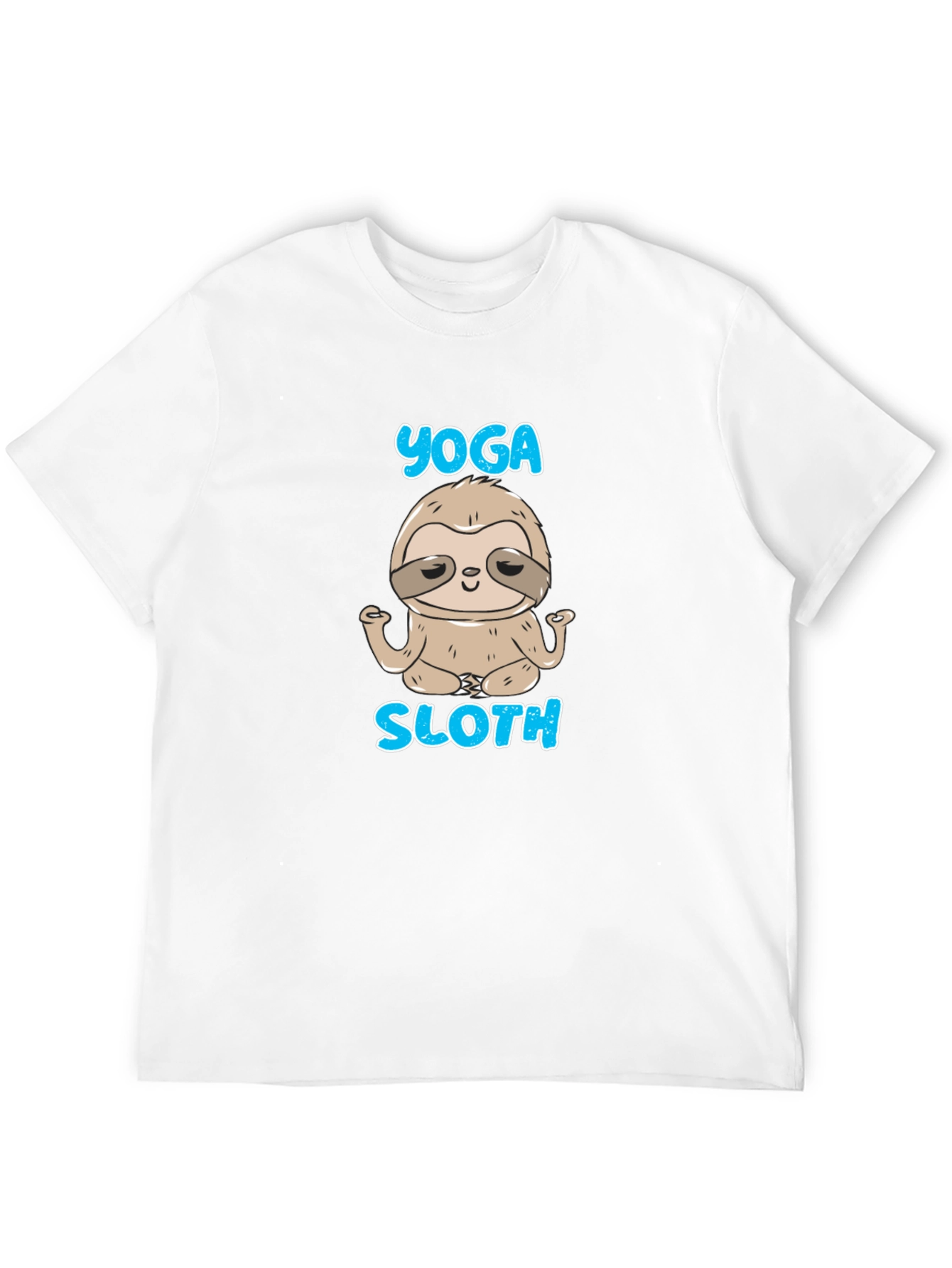 Camiseta Negra Hombre Yoga Sloth Relajado