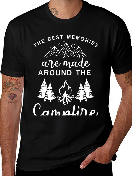 Camiseta Negra Los Mejores Recuerdos en la Fogata