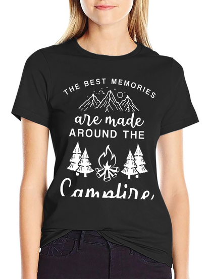 Camiseta Negra Los Mejores Recuerdos en la Fogata