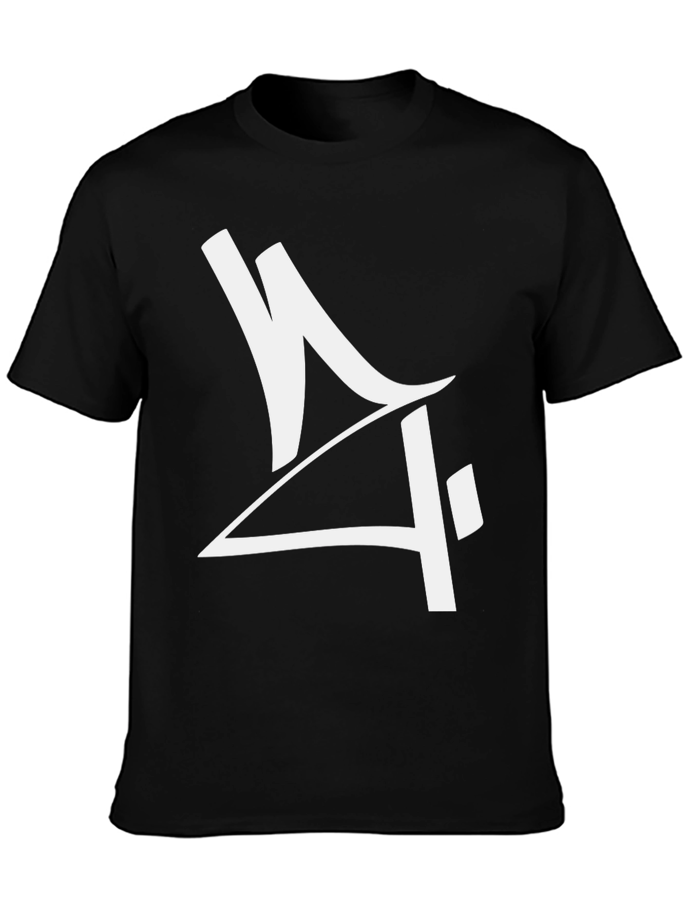 Camiseta Negra con Diseño Gráfico Moderno en Blanco