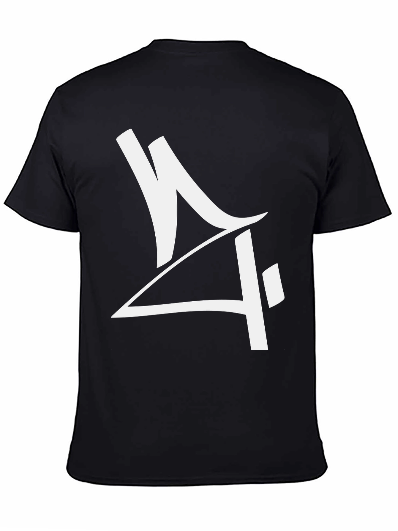 Camiseta Negra con Diseño Gráfico Moderno en Blanco