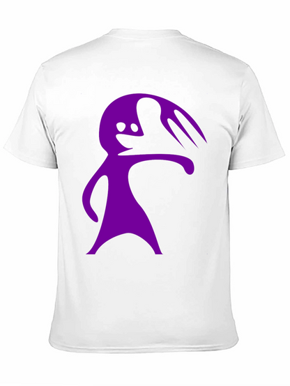 Camiseta Negra con Diseño Abstracto Morado