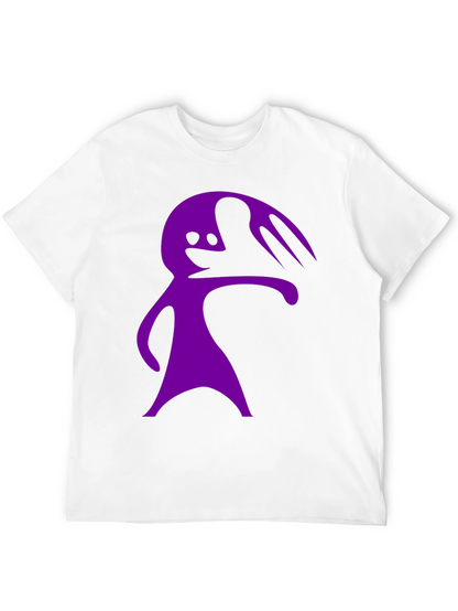 Camiseta Negra con Diseño Abstracto Morado