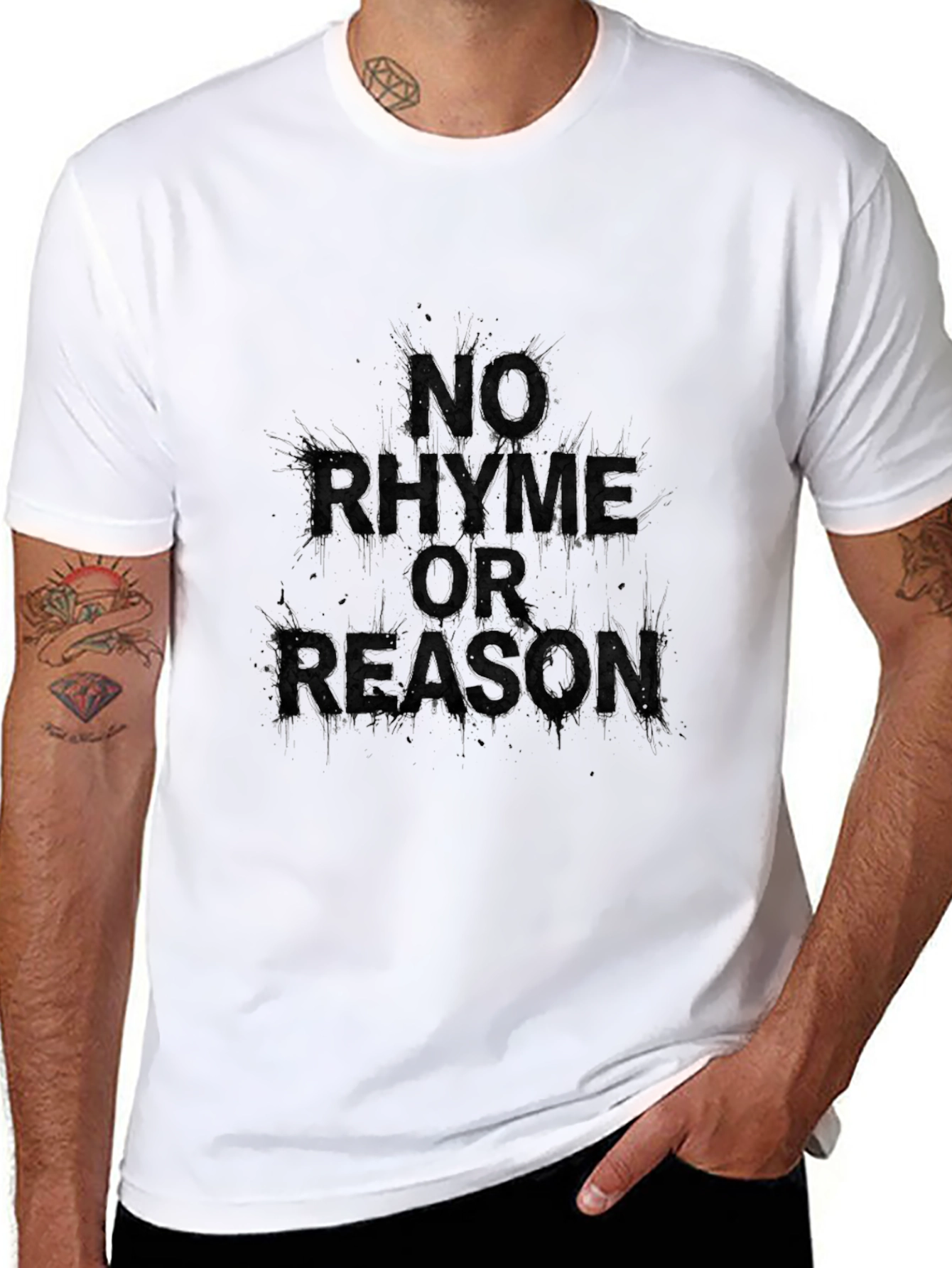 Camiseta Negra Sin Rima Ni Razón para Hombre