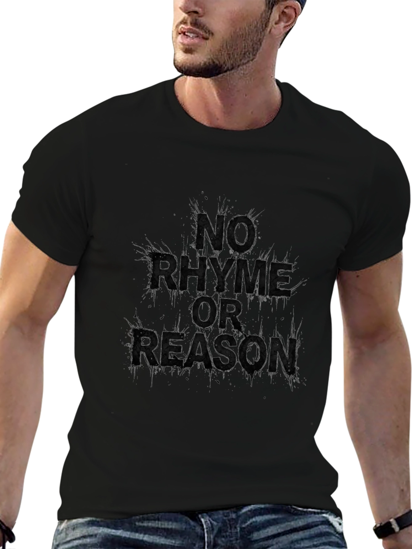 Camiseta Negra Sin Rima Ni Razón para Hombre