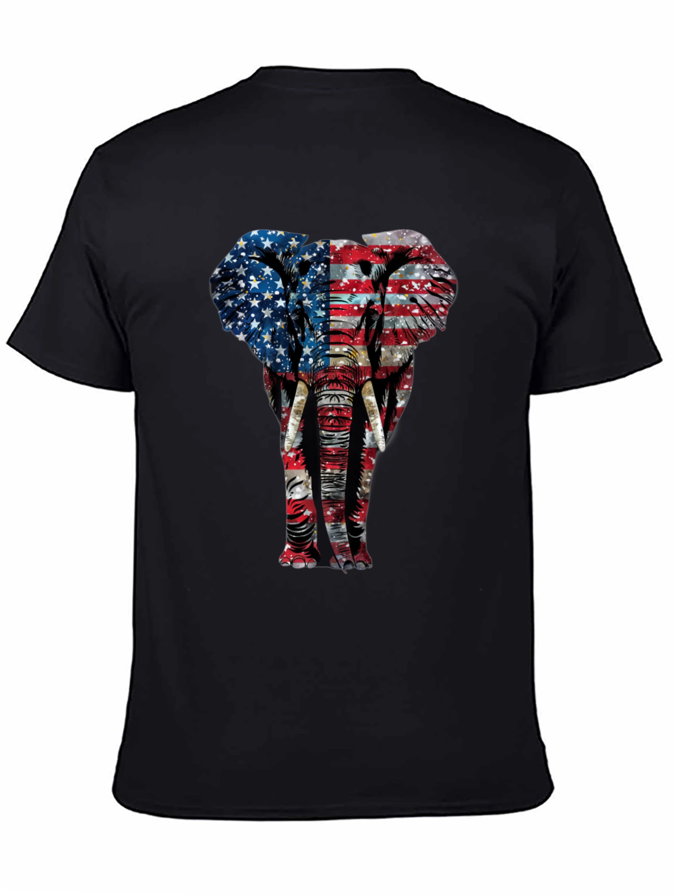 Camiseta Hombre Diseño Elefante Bandera Americana