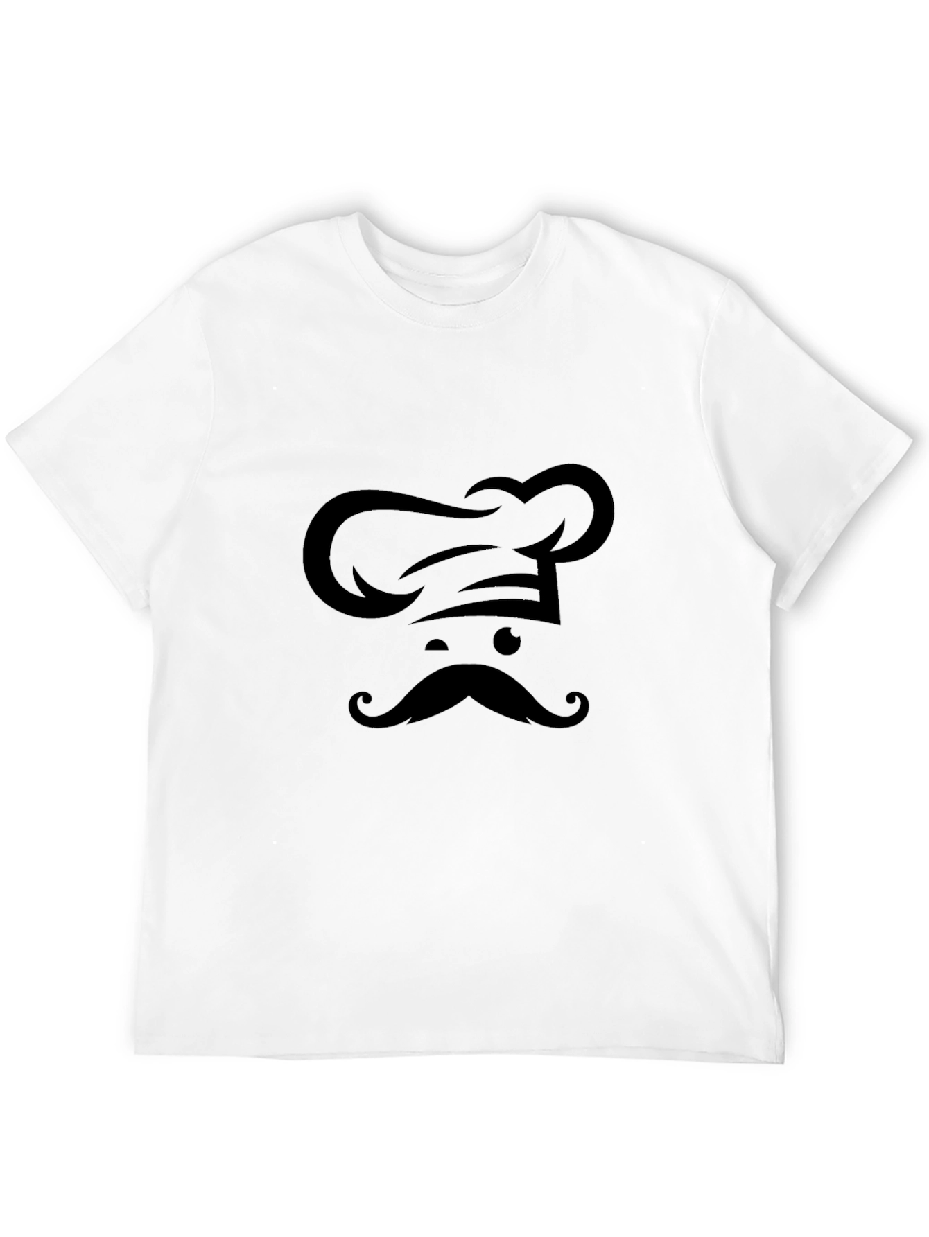 Camiseta Negra Chef Bigote Diseño Único