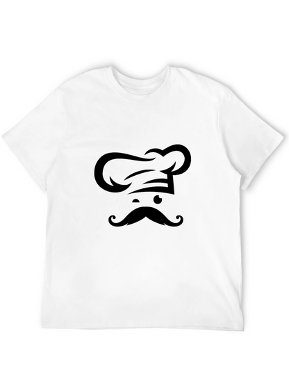 Camiseta Negra Chef Bigote Diseño Único