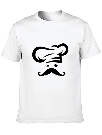 Camiseta Negra Chef Bigote Diseño Único