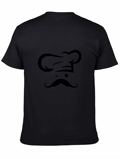 Camiseta Negra Chef Bigote Diseño Único
