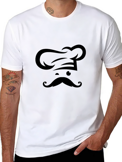 Camiseta Negra Chef Bigote Diseño Único