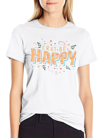 Camiseta Negra Crat Be Happy para Hombre
