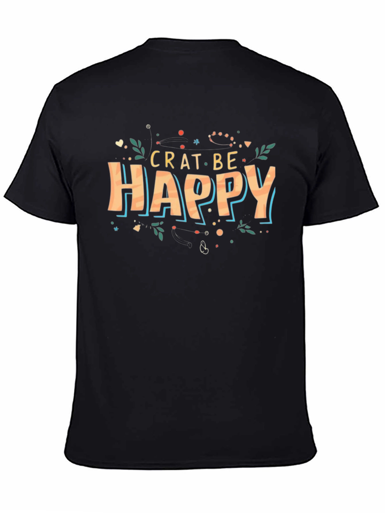 Camiseta Negra Crat Be Happy para Hombre