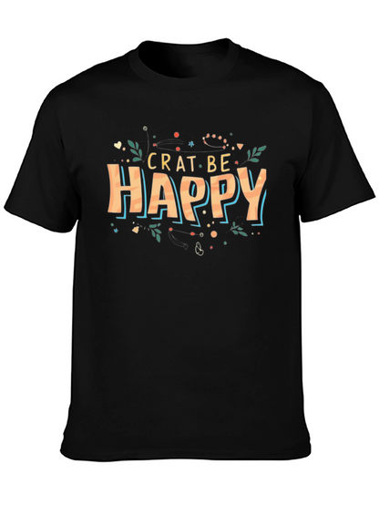 Camiseta Negra Crat Be Happy para Hombre