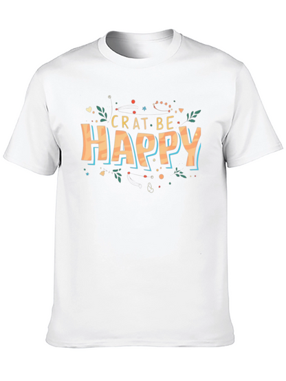 Camiseta Negra Crat Be Happy para Hombre