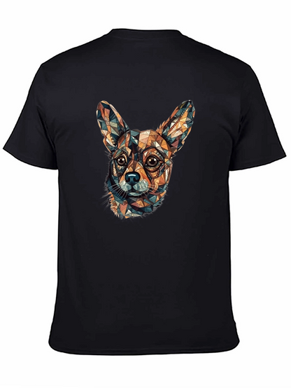 Camiseta Negra con Diseño Geométrico de Chihuahua