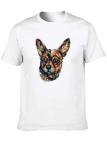 Camiseta Negra con Diseño Geométrico de Chihuahua