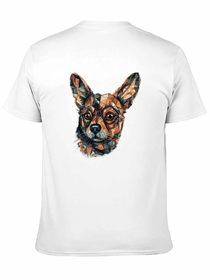 Camiseta Negra con Diseño Geométrico de Chihuahua