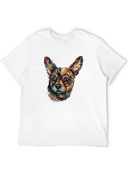 Camiseta Negra con Diseño Geométrico de Chihuahua