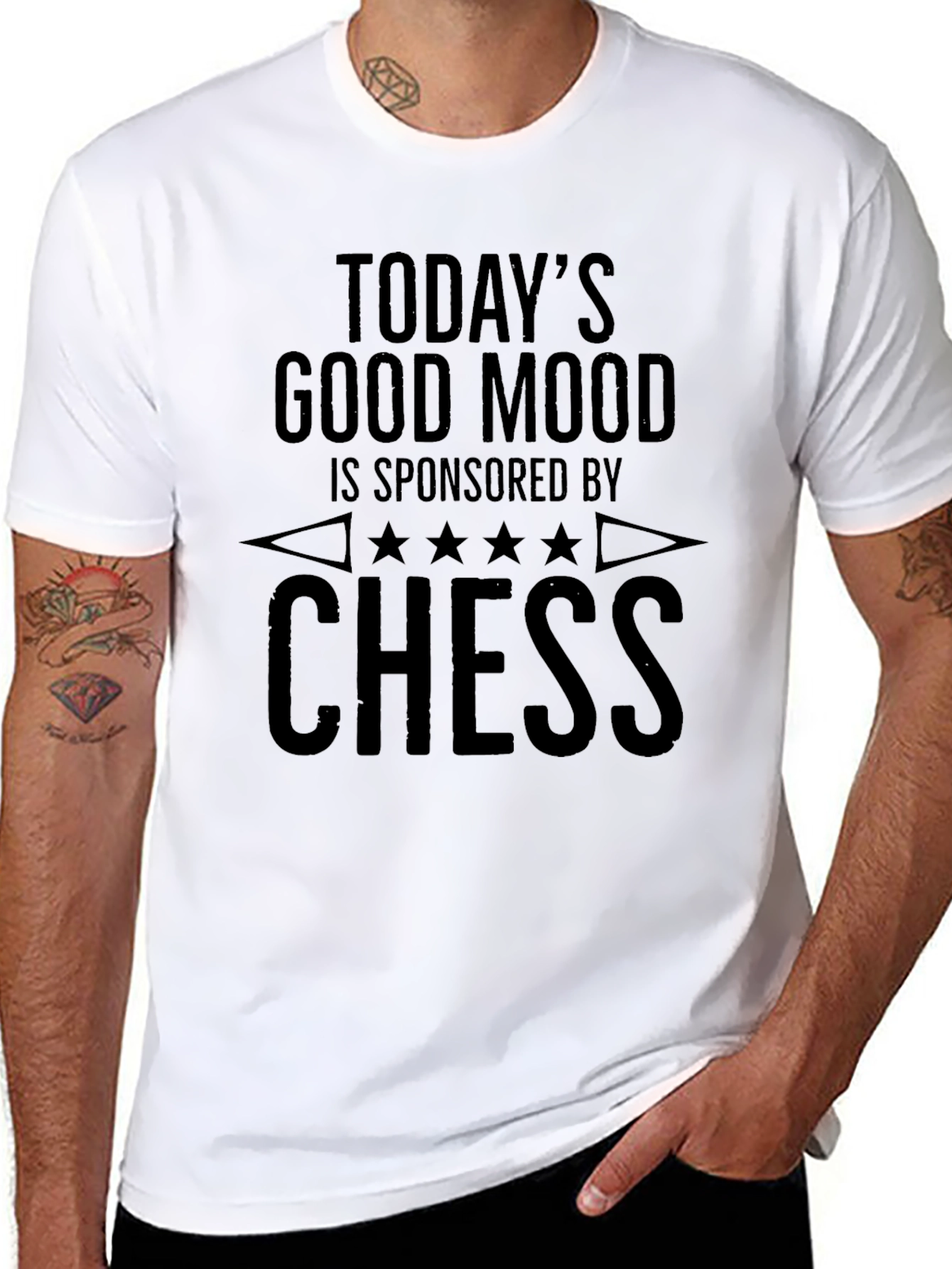 Camiseta Negra: Ajedrez y Buen Humor