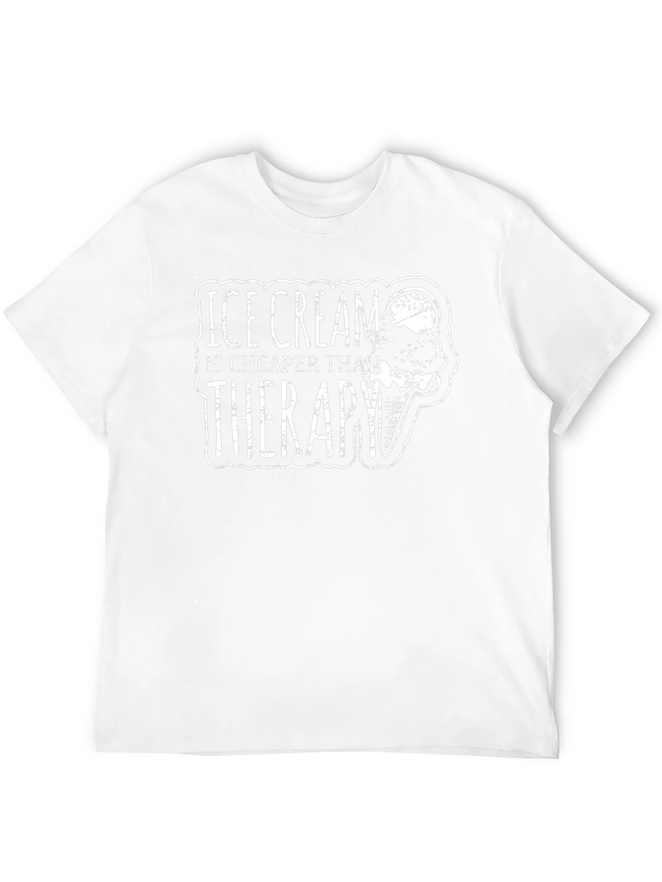Camiseta Negra: Ice Cream is Cheaper Than Therapy