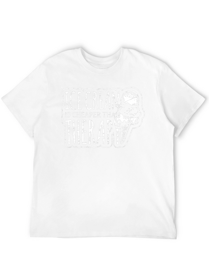 Camiseta Negra: Ice Cream is Cheaper Than Therapy