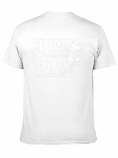 Camiseta Negra: Ice Cream is Cheaper Than Therapy
