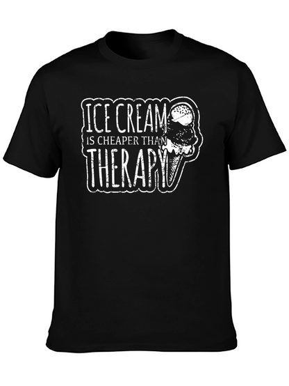Camiseta Negra: Ice Cream is Cheaper Than Therapy
