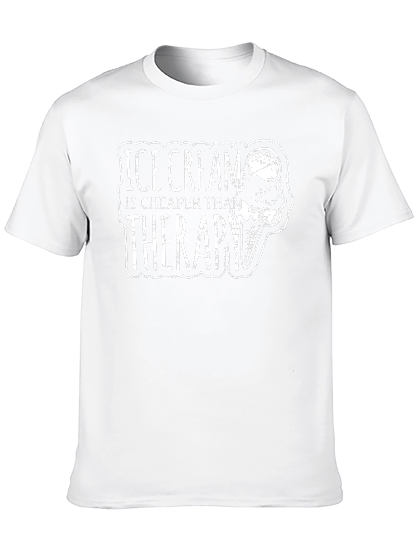 Camiseta Negra: Ice Cream is Cheaper Than Therapy
