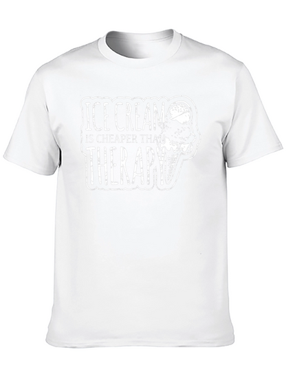 Camiseta Negra: Ice Cream is Cheaper Than Therapy