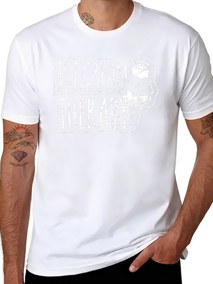 Camiseta Negra: Ice Cream is Cheaper Than Therapy