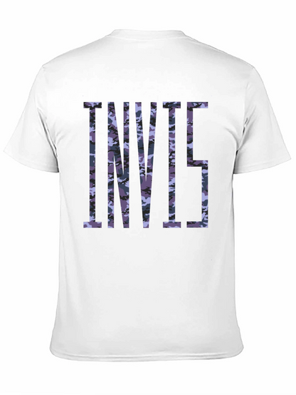 Camiseta Negra Estampada Camuflaje INVII5