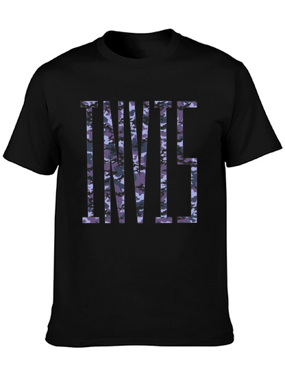 Camiseta Negra Estampada Camuflaje INVII5