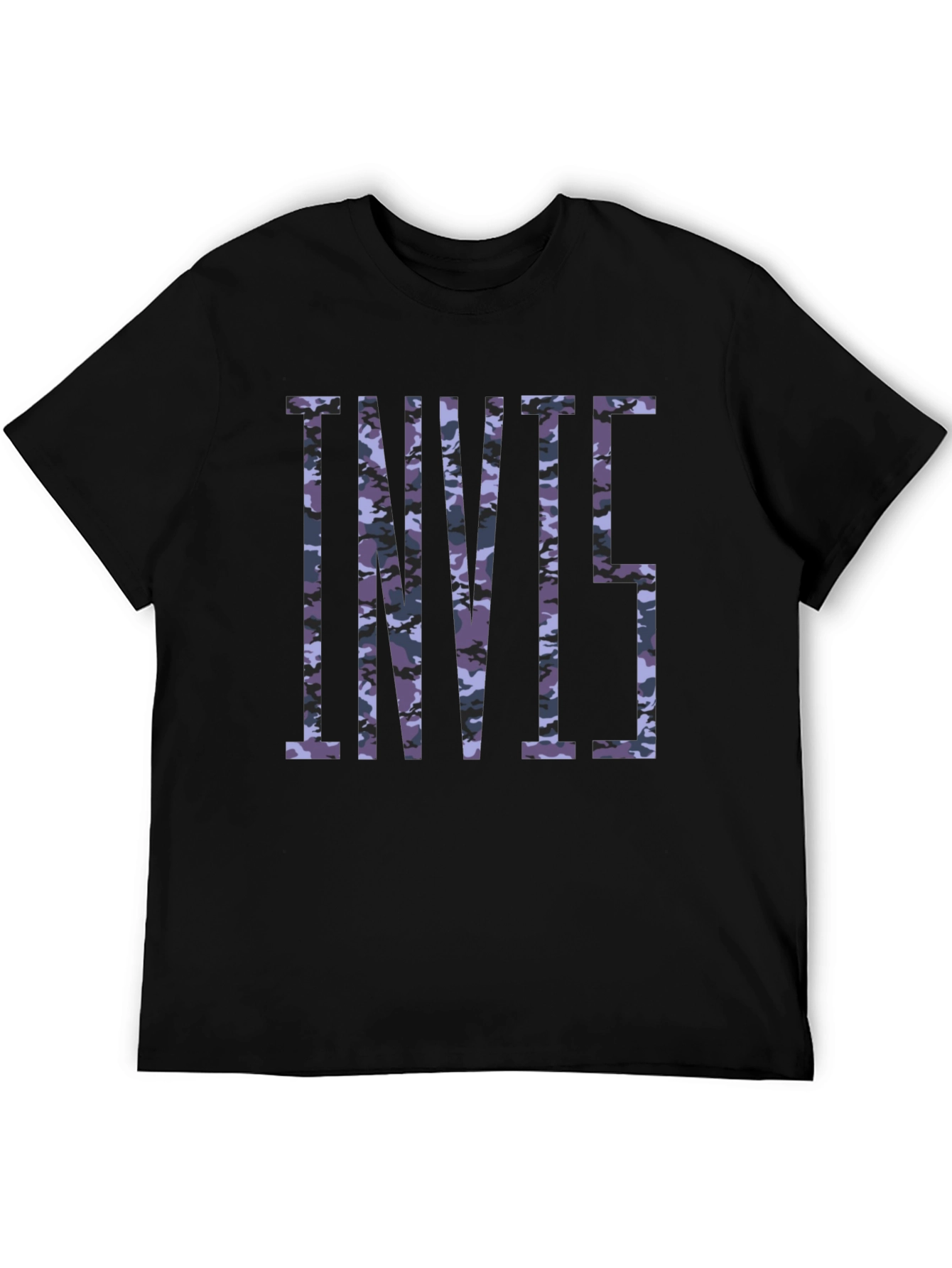 Camiseta Negra Estampada Camuflaje INVII5