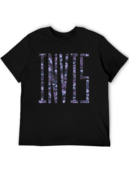 Camiseta Negra Estampada Camuflaje INVII5
