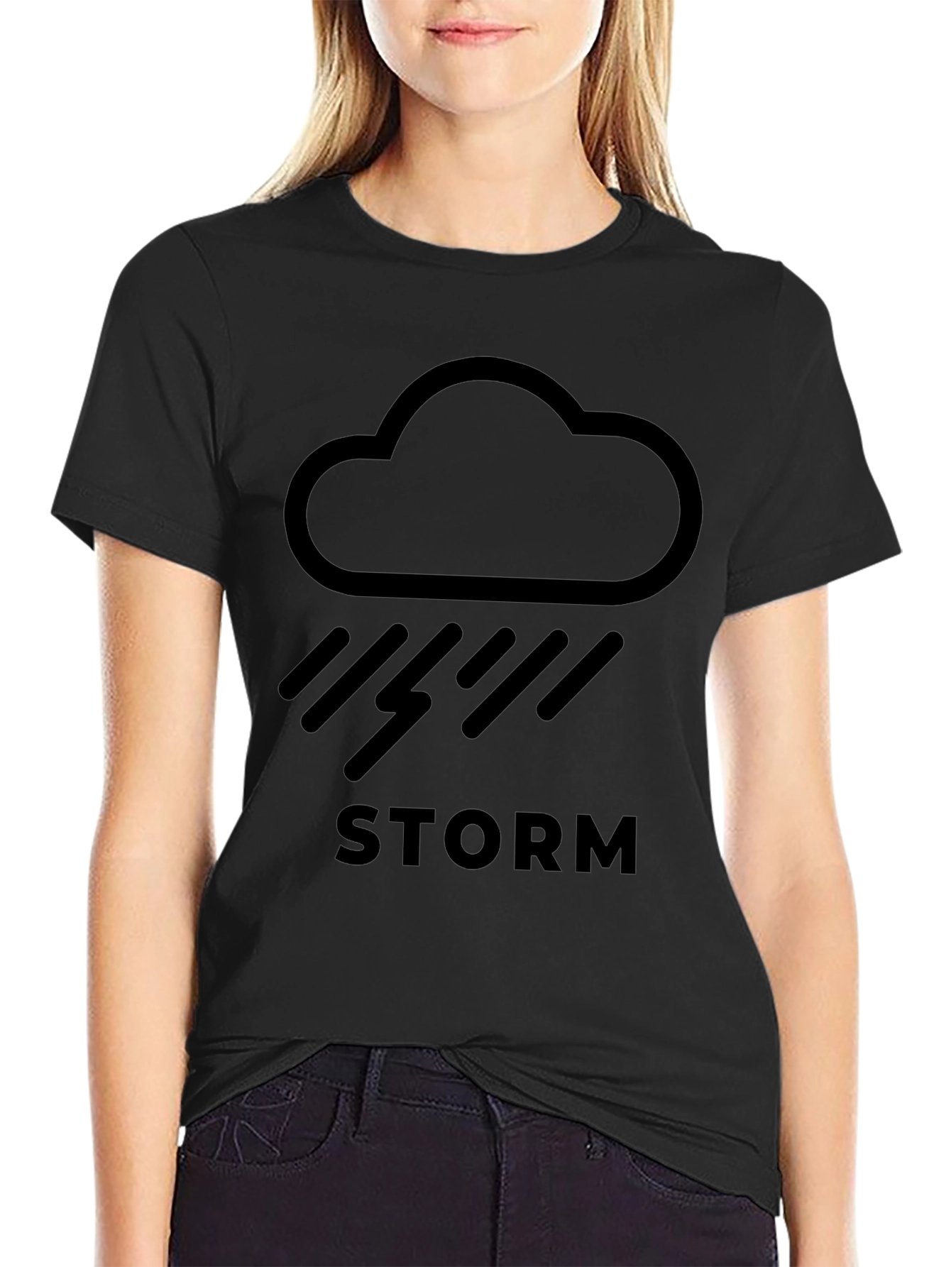 Camiseta Negra Tormenta - Diseño Moderno y Cómoda
