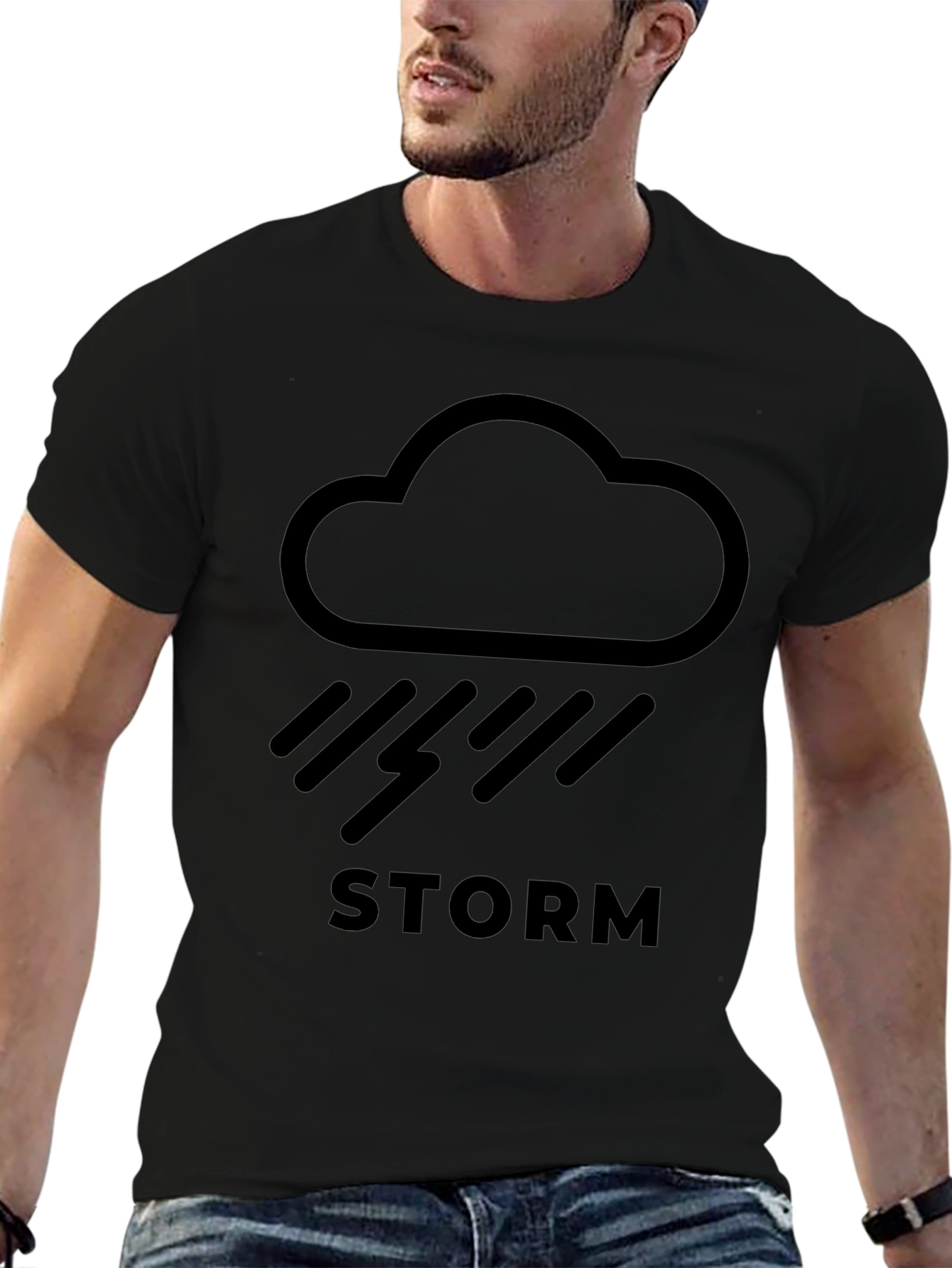 Camiseta Negra Tormenta - Diseño Moderno y Cómoda