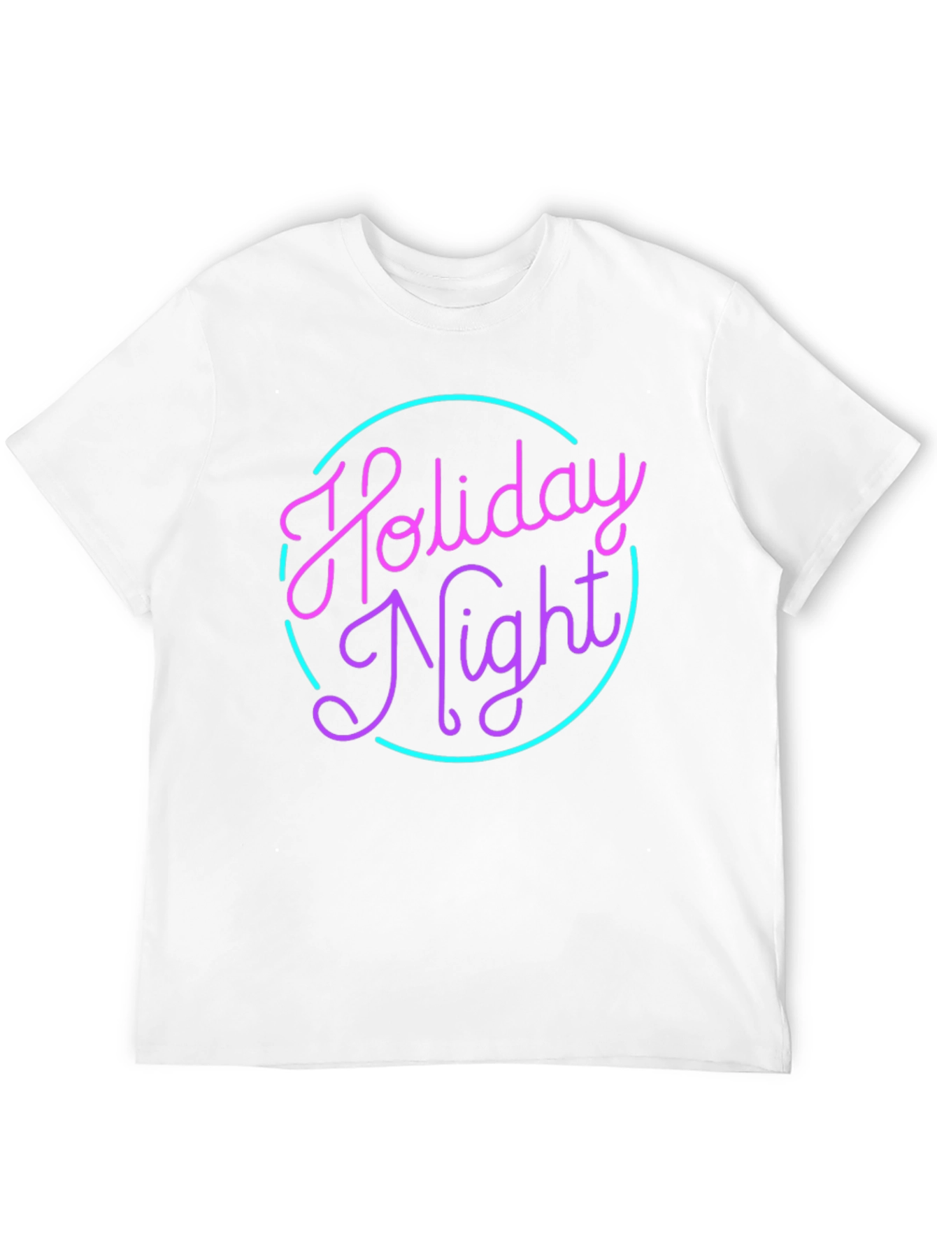 Camiseta Negra Holiday Night Neón