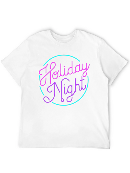 Camiseta Negra Holiday Night Neón