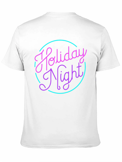 Camiseta Negra Holiday Night Neón